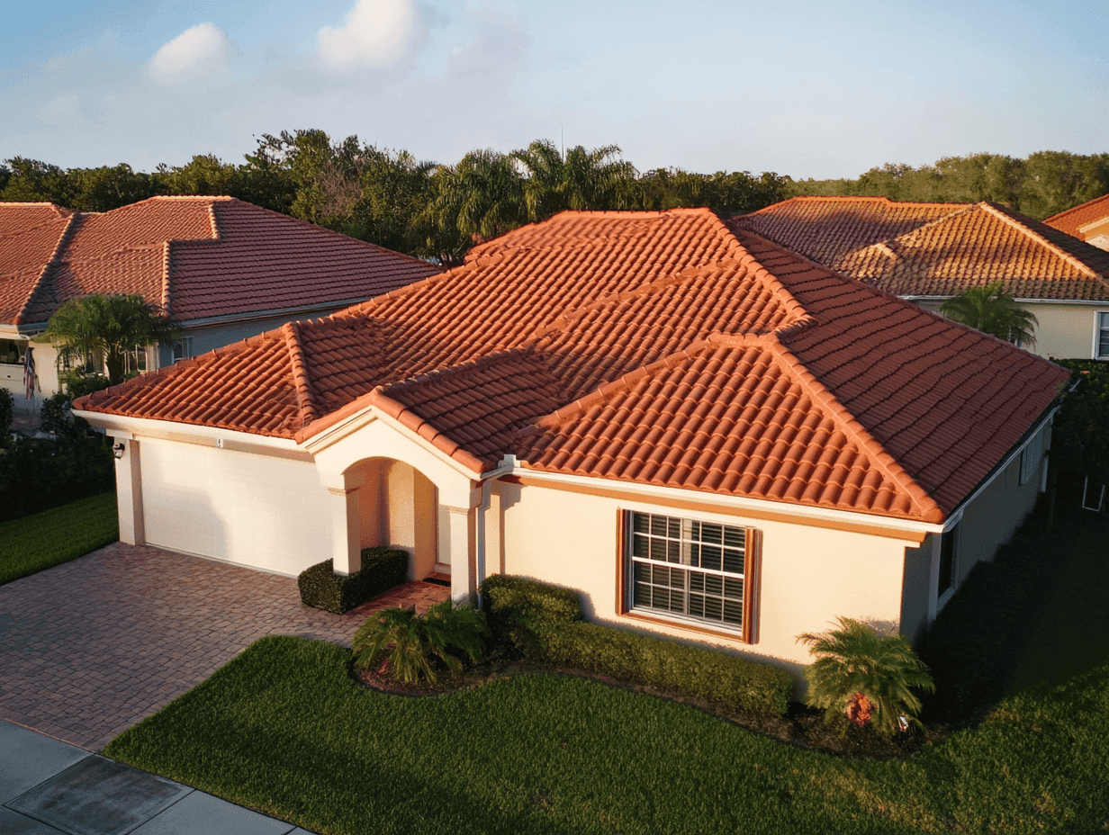 Clay tile restoration on a 1930s home